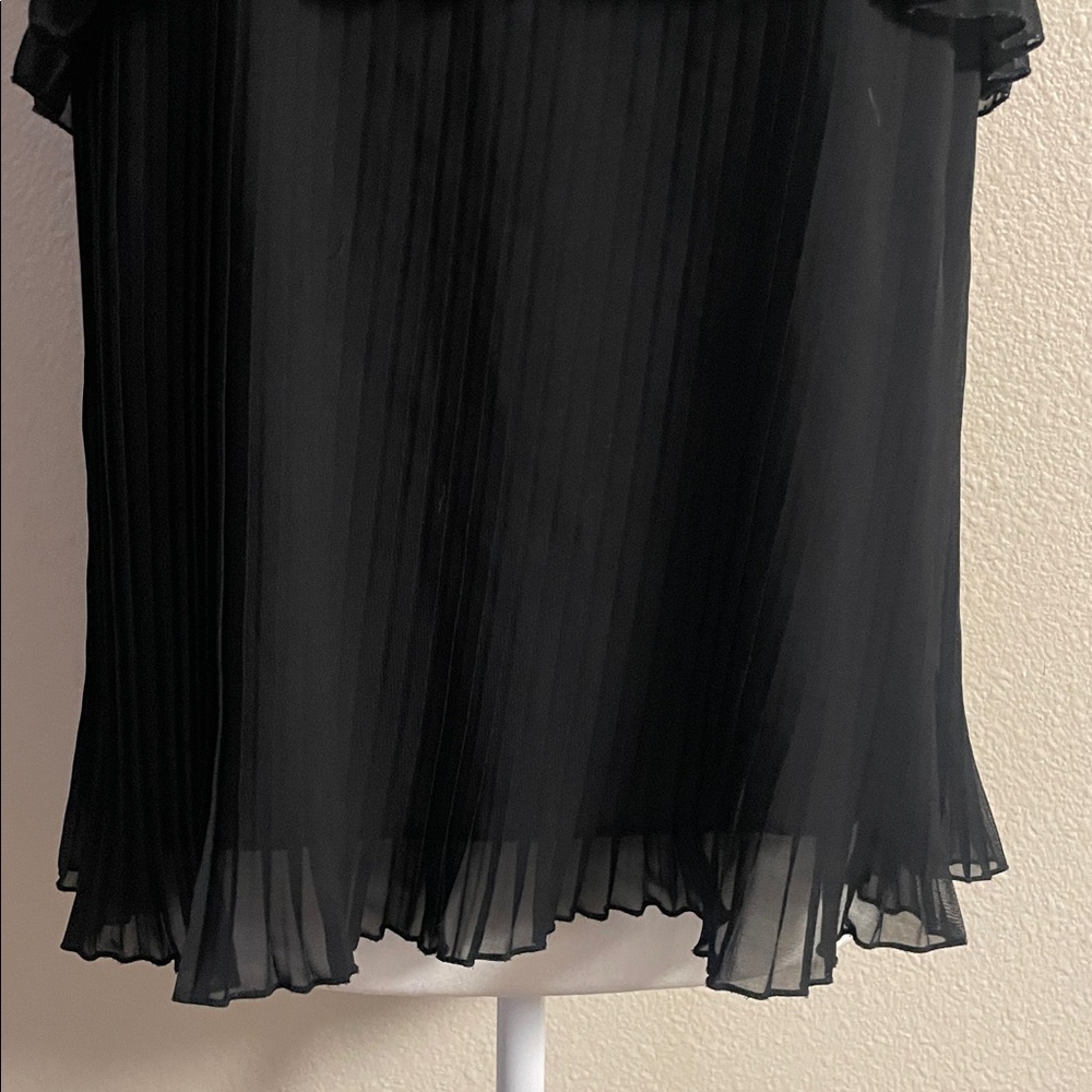 ZARA Black Lace Chiffon Ruffle Top | Coquette Gothic Sheer Blouse - Picture 5 of 8